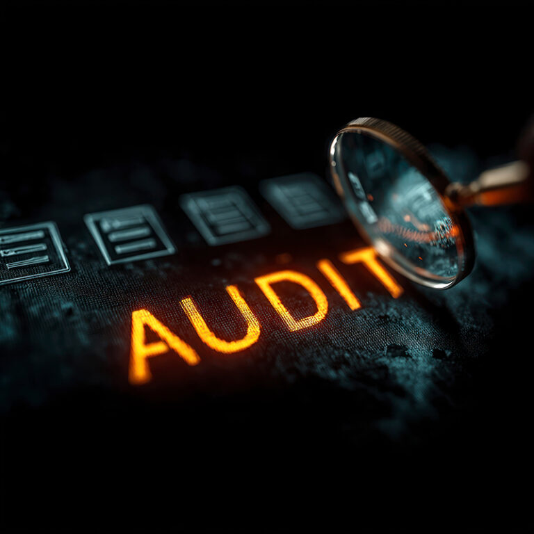 auditing process with magnifying glass a detailed examination of